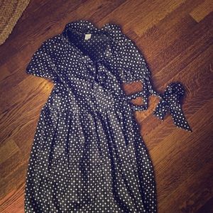 Jcrew Black and offwhite wrap dress